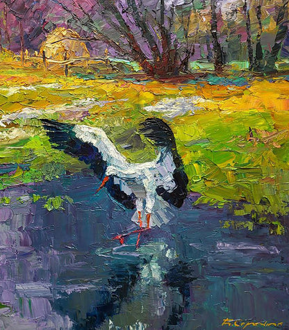 Oil painting Return of the bird Boris Serdyuk