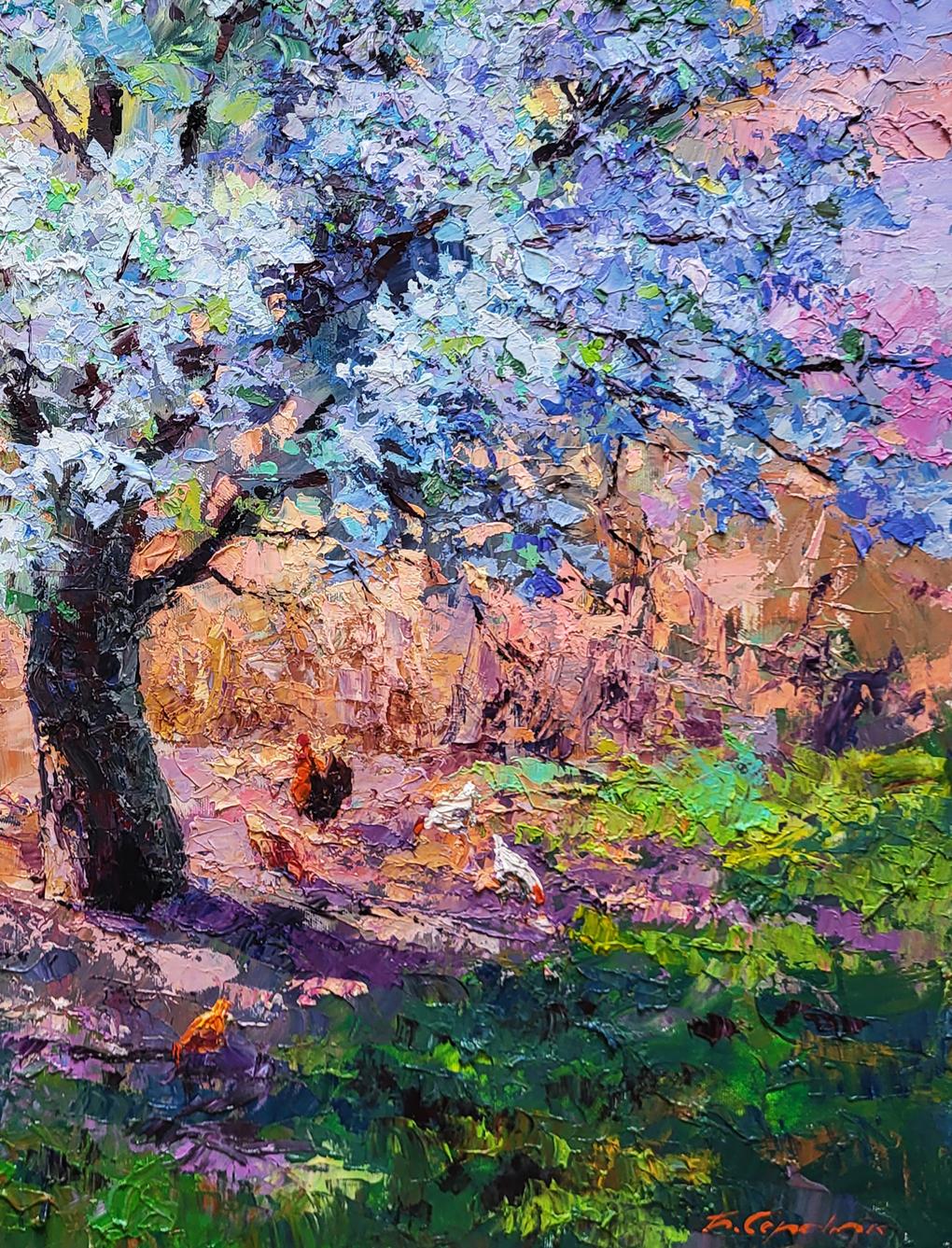 Oil painting Pear blossoms Boris Serdyuk