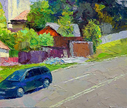 Oil painting Along the city street Boris Serdyuk