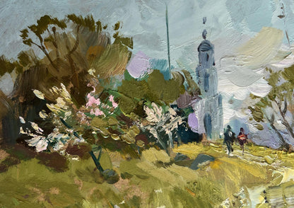 Oil painting The road to the church Yuriy Suprunchuk