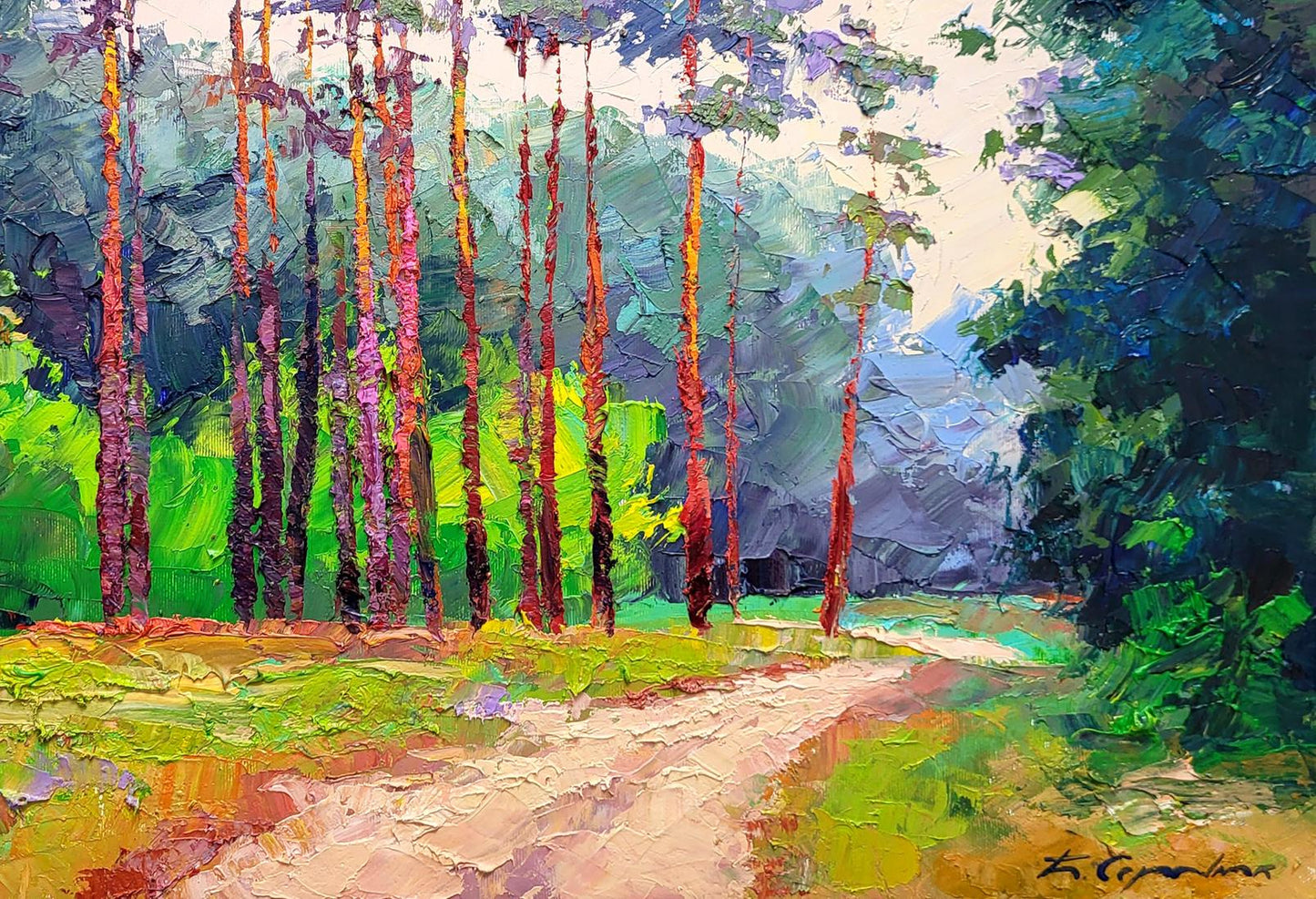 Oil painting Forest road Boris Serdyuk