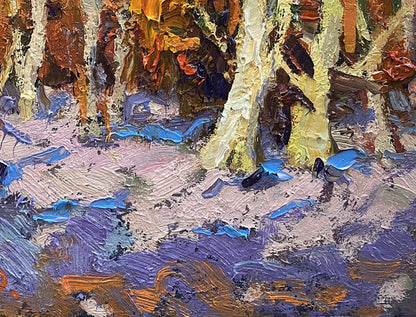 Oil painting The forest was covered with snow Oleksiy Ivanyuk