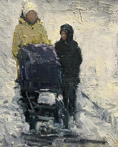 Oil painting Quiet conversation Volodymyr Pashchenko