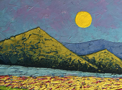 Oil painting Three autumn guards among the fields V. Zadorozhnya