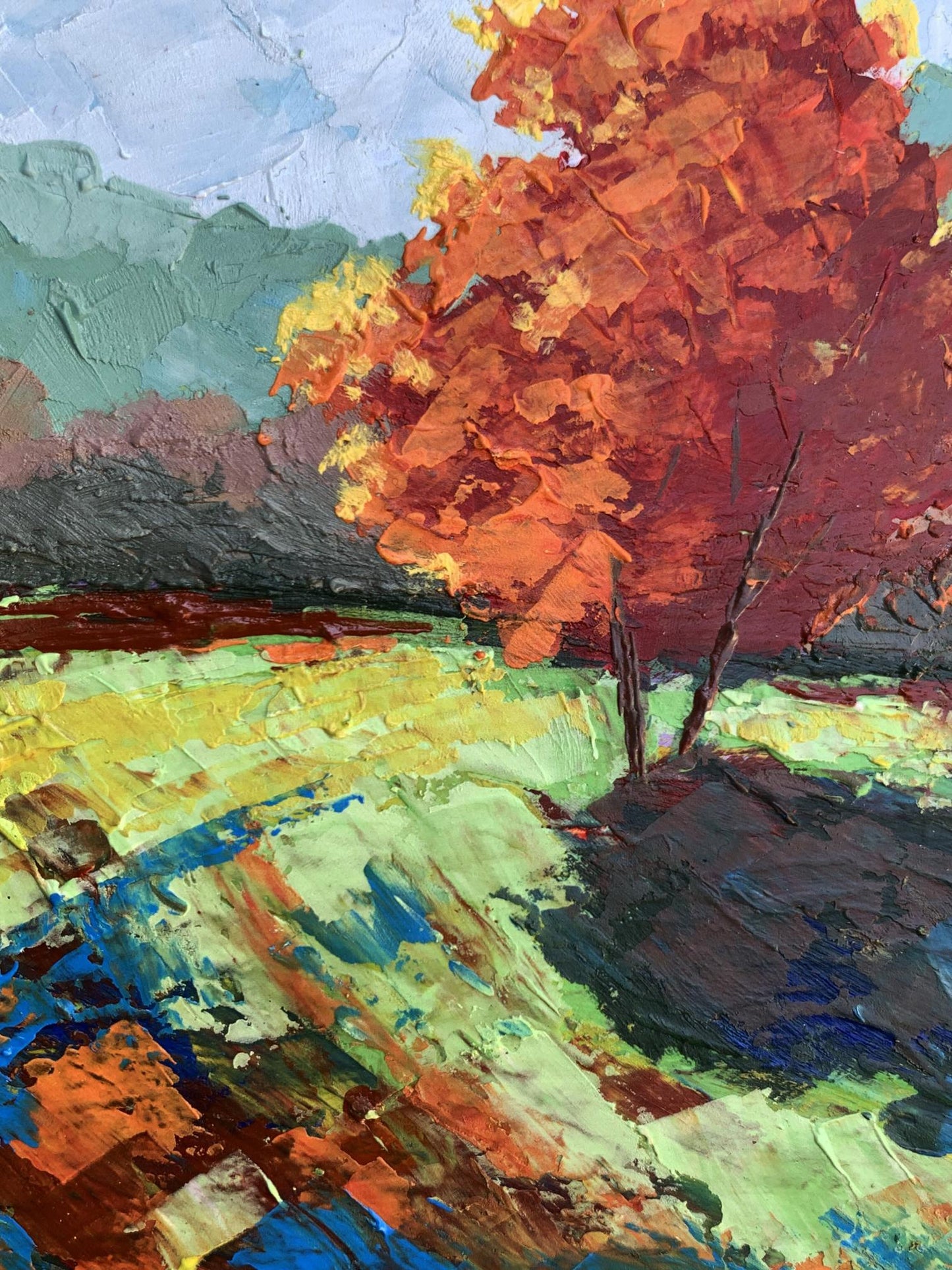 Oil painting Autumn tree V. Zadorozhnya