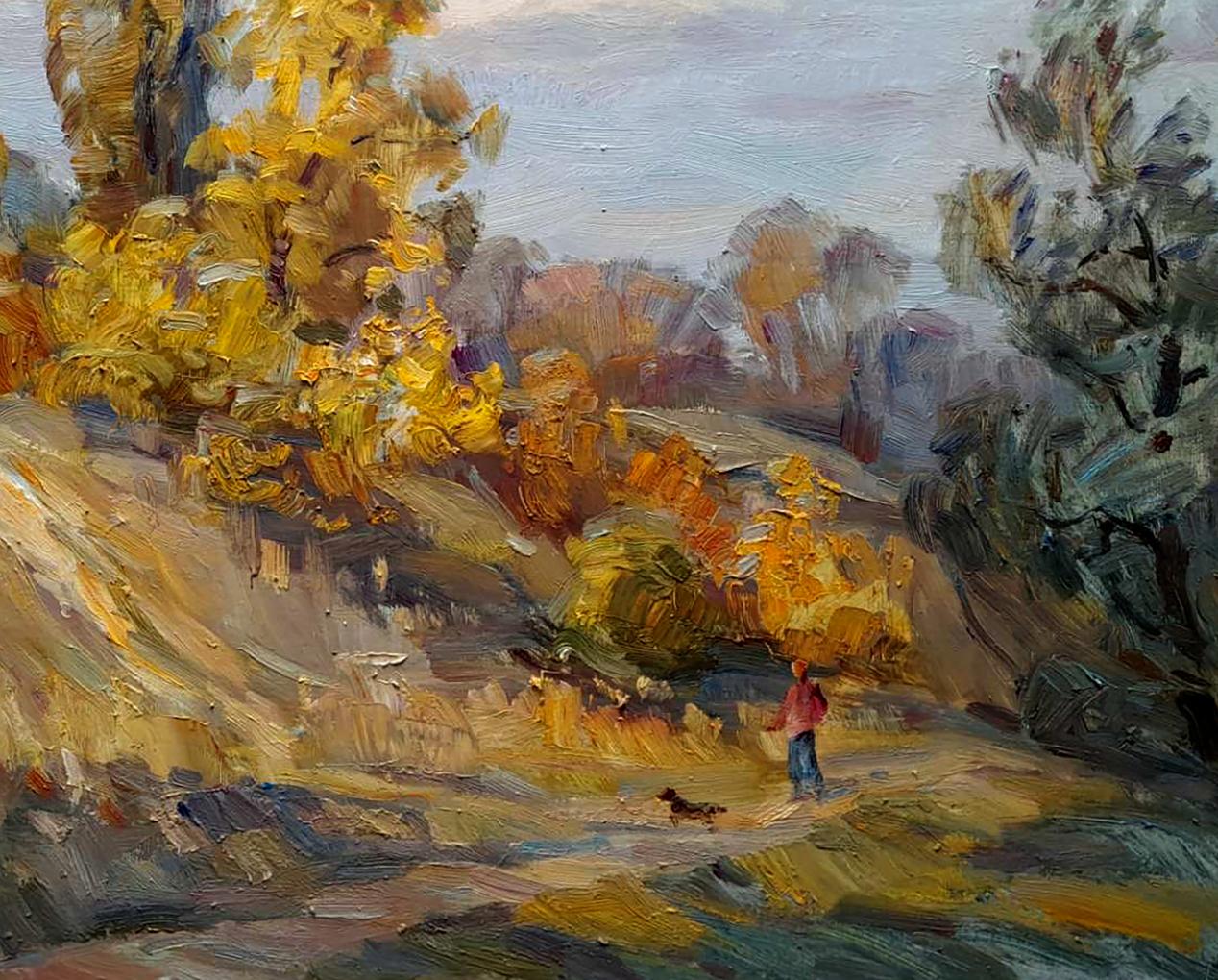 Oi painting Walk in the autumn park Ivan Kovalenko