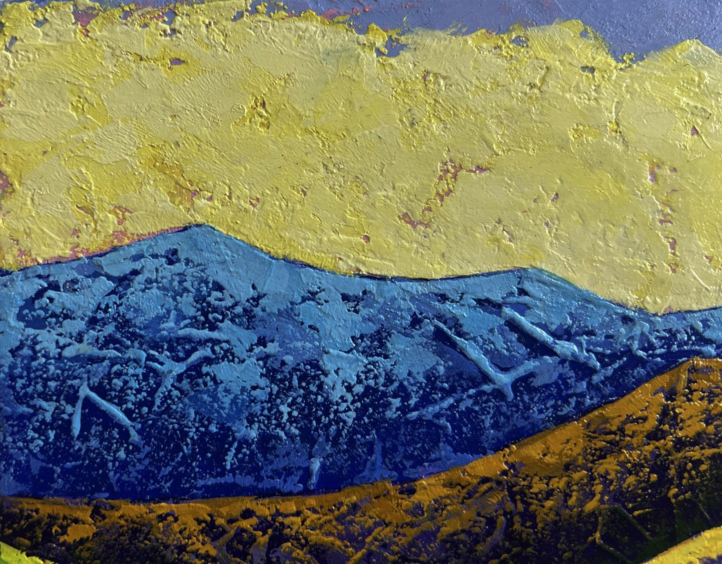 Oil painting Hiking in the mountains in the evening V. Zadorozhnya