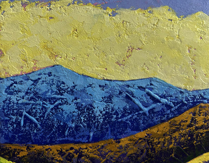 Oil painting Hiking in the mountains in the evening V. Zadorozhnya