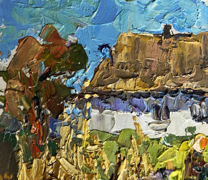 Oil painting Autumn gardening time Oleksiy Ivanyuk