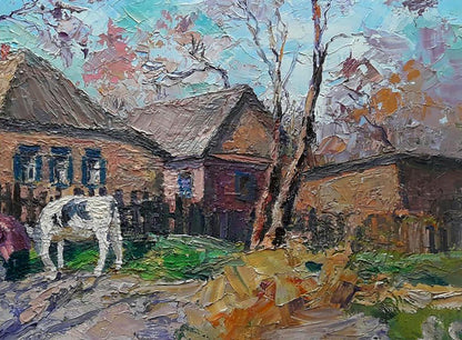 Oil painting Rural landscape Boris Serdyuk