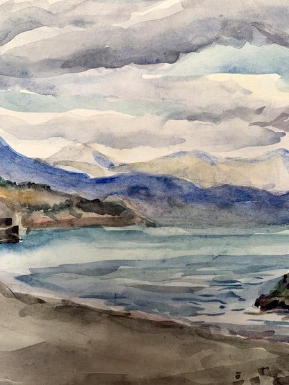 Watercolor painting Covered with clouds Unknown artist