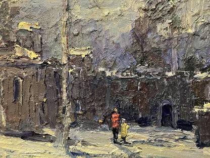 Oil painting Walking around the winter city Volodymyr Pashchenko