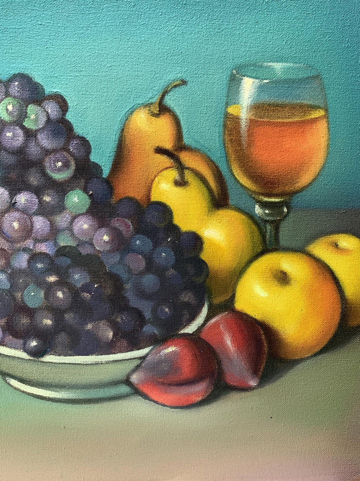 Oil painting A plate of grapes Mykhailo Burdylo