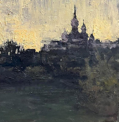 Oil painting Landscape with a church Volodymyr Pashchenko