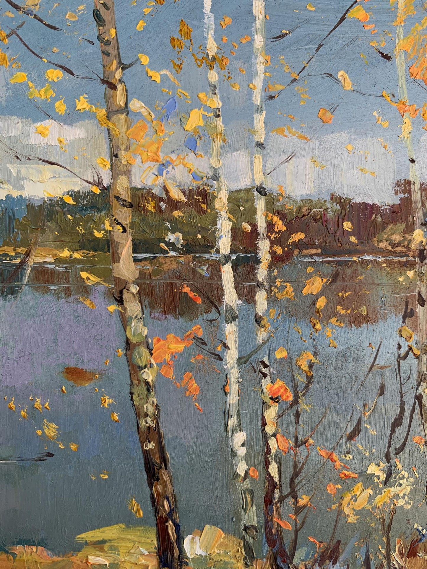 OIl painting View through the birches Yuriy Suprunchuk