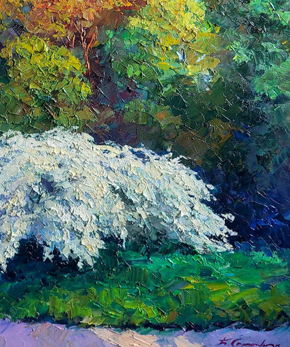 Oil painting Spirea Wangutta Bride Boris Serdyuk