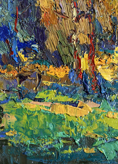 Oil painting Sunbeams on the meadows Oksana Ivanyuk