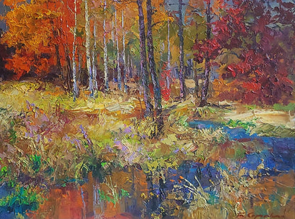 Oil painting Autumn forest Boris Serdyuk