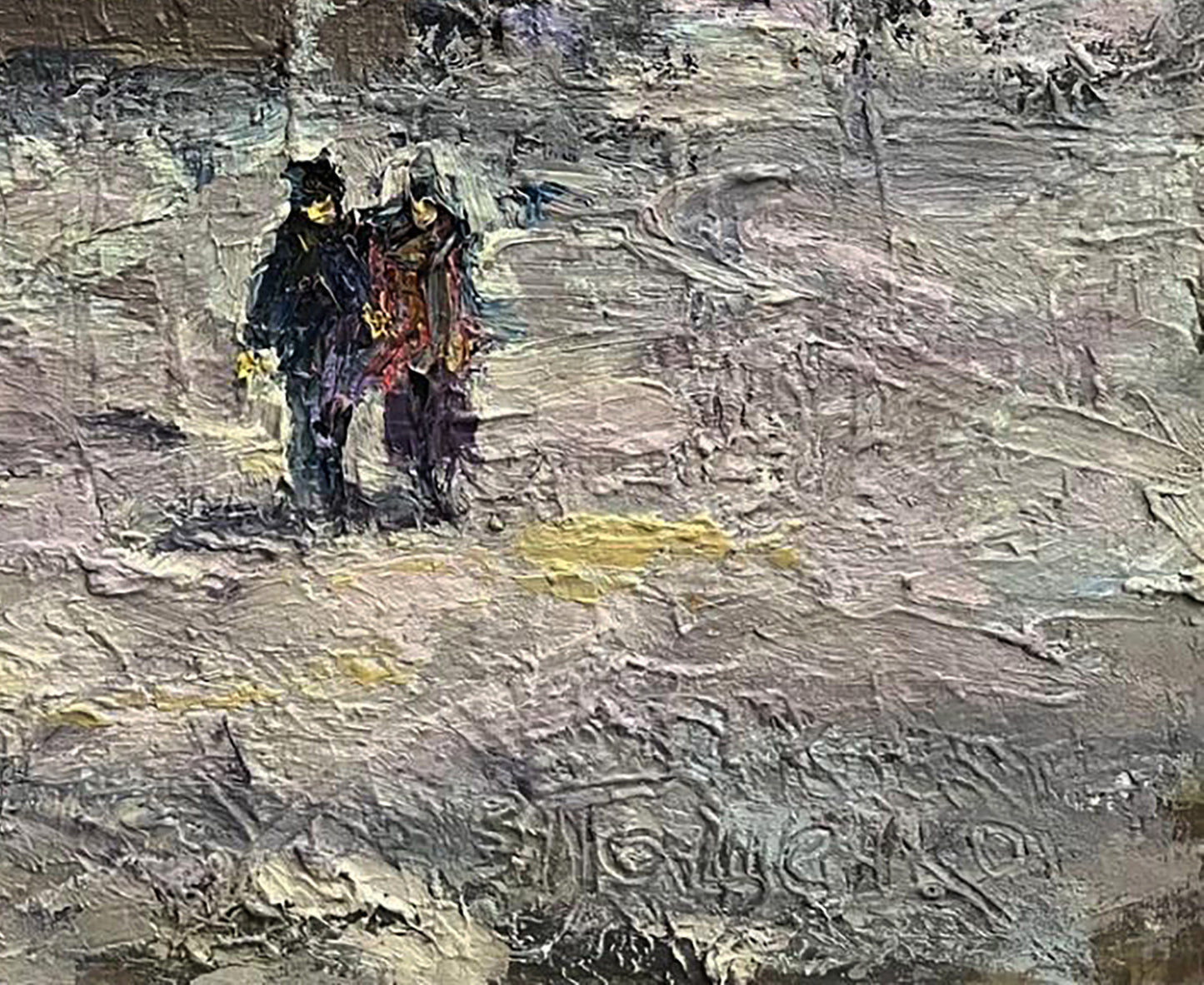 Oil painting Winter walk Volodymyr Pashchenko