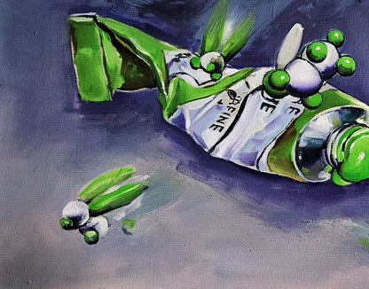 Oil painting The green idea is ending Igor Konovalov