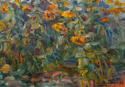 Oi painting Wind in a field of sunflowers Ivan Kovalenko