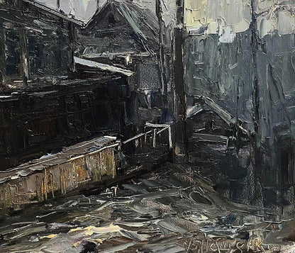 Oil painting Old street Volodymyr Pashchenko