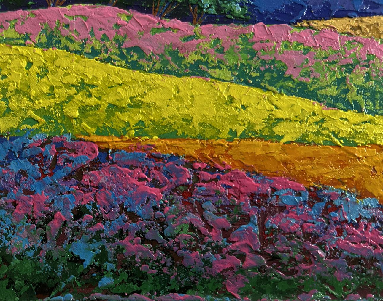 Oil painting Spending time in the mountain fields V. Zadorozhnya