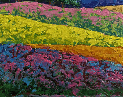 Oil painting Spending time in the mountain fields V. Zadorozhnya