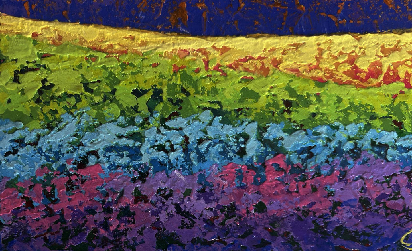 Oil painting Mighty mountains in the fields V. Zadorozhnya