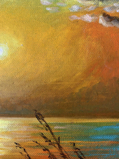 Oil painting Yellow sunset Valentina Simashchuk