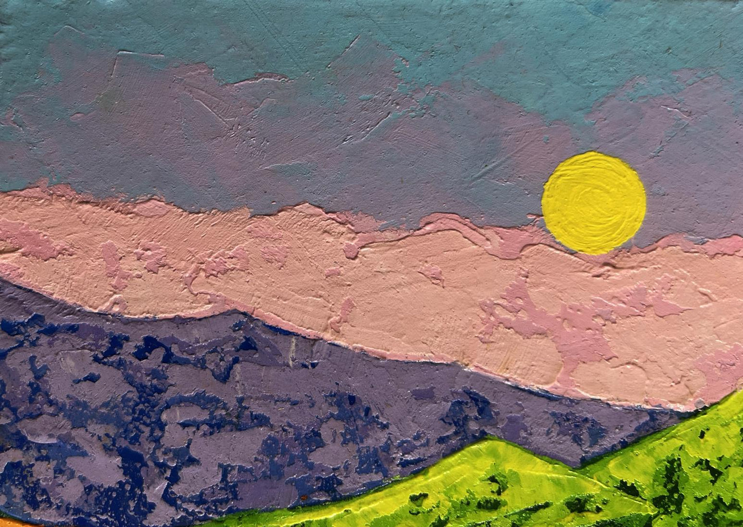 Oil painting Symphony of sunset over the mountains V. Zadorozhnya