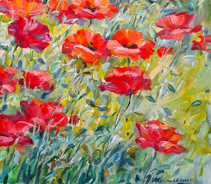 Oi painting Poppies in the fields Ivan Kovalenko