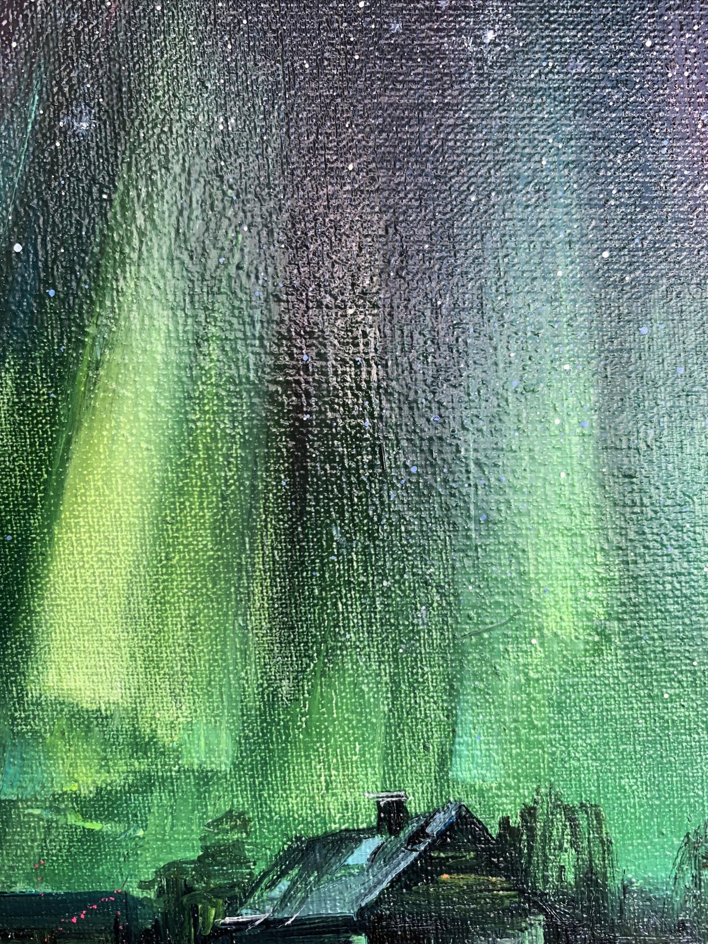 Oil painting Northern lights Tatyana Derdey