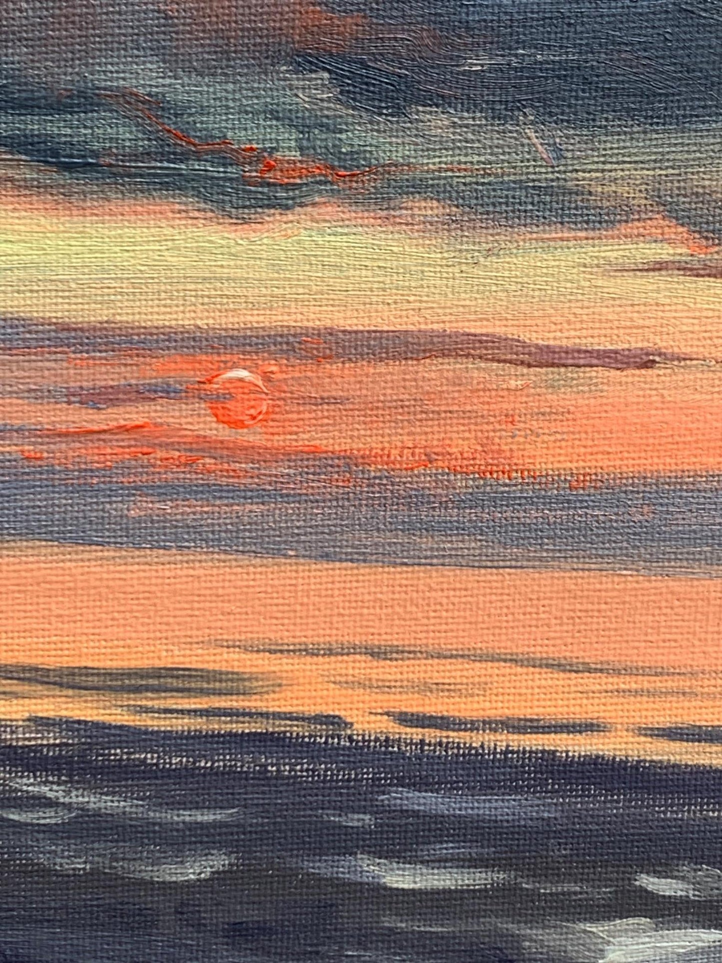 Oil painting Sunset at sea Unknown artist