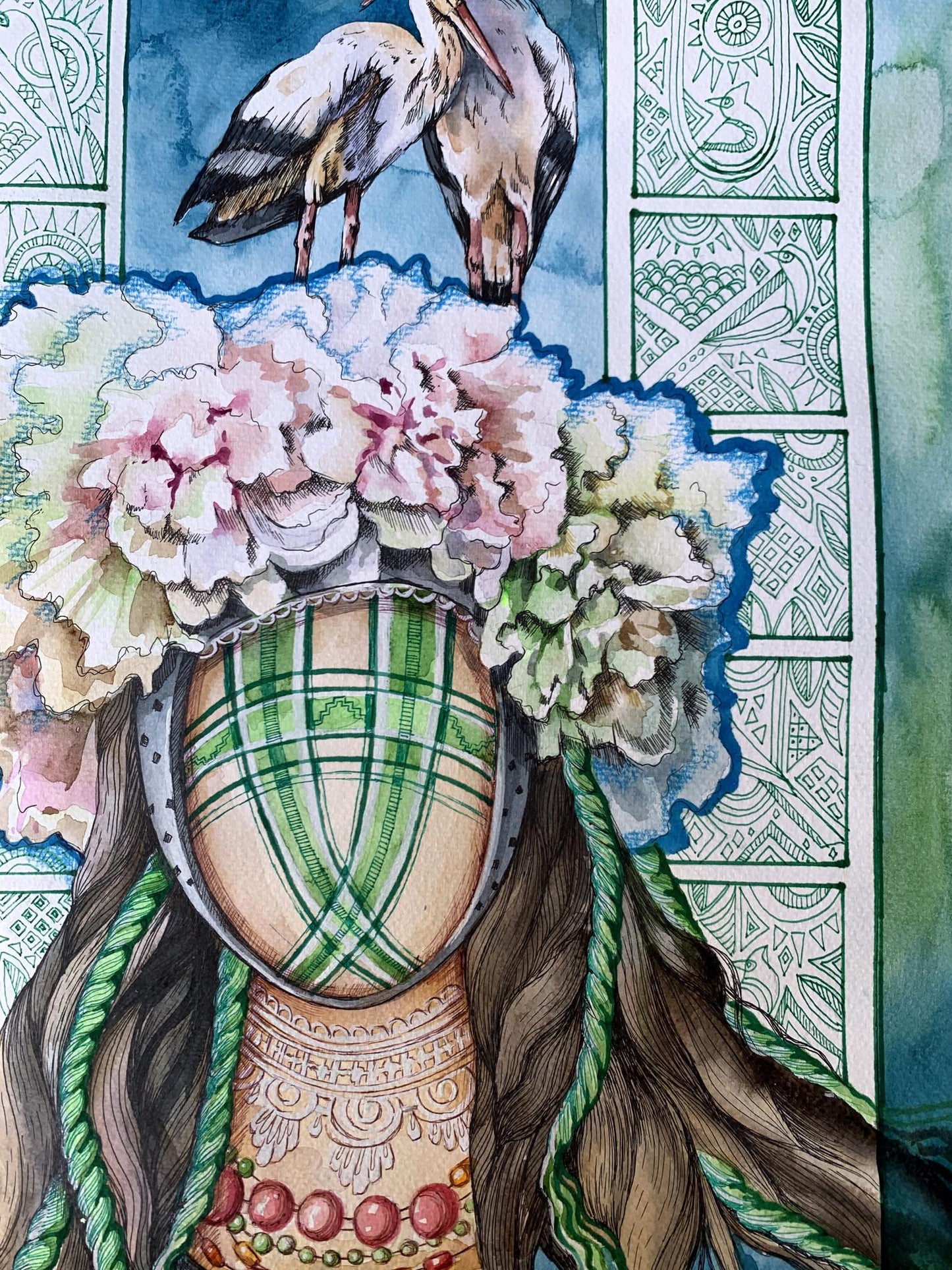 Watercolor painting Guardian of the Renaissance Olga Ponomaryva