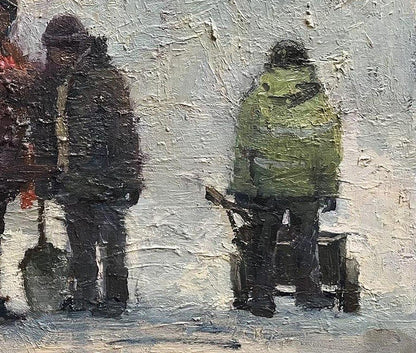 Oil painting Construction site Volodymyr Pashchenko