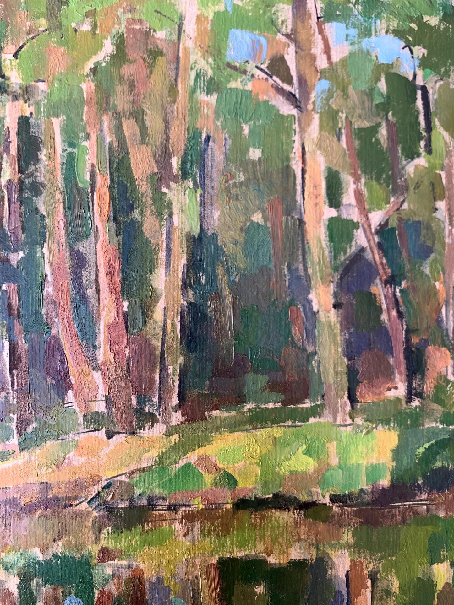 Oil painting Shore in the forest Peter Dobrev