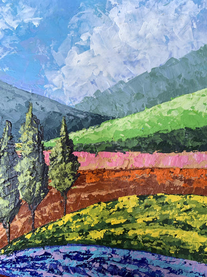 Oil painting Mountain Glade V. Zadorozhnya