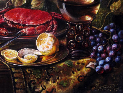 Oil painting Still life with a crab Valeriy Bulat