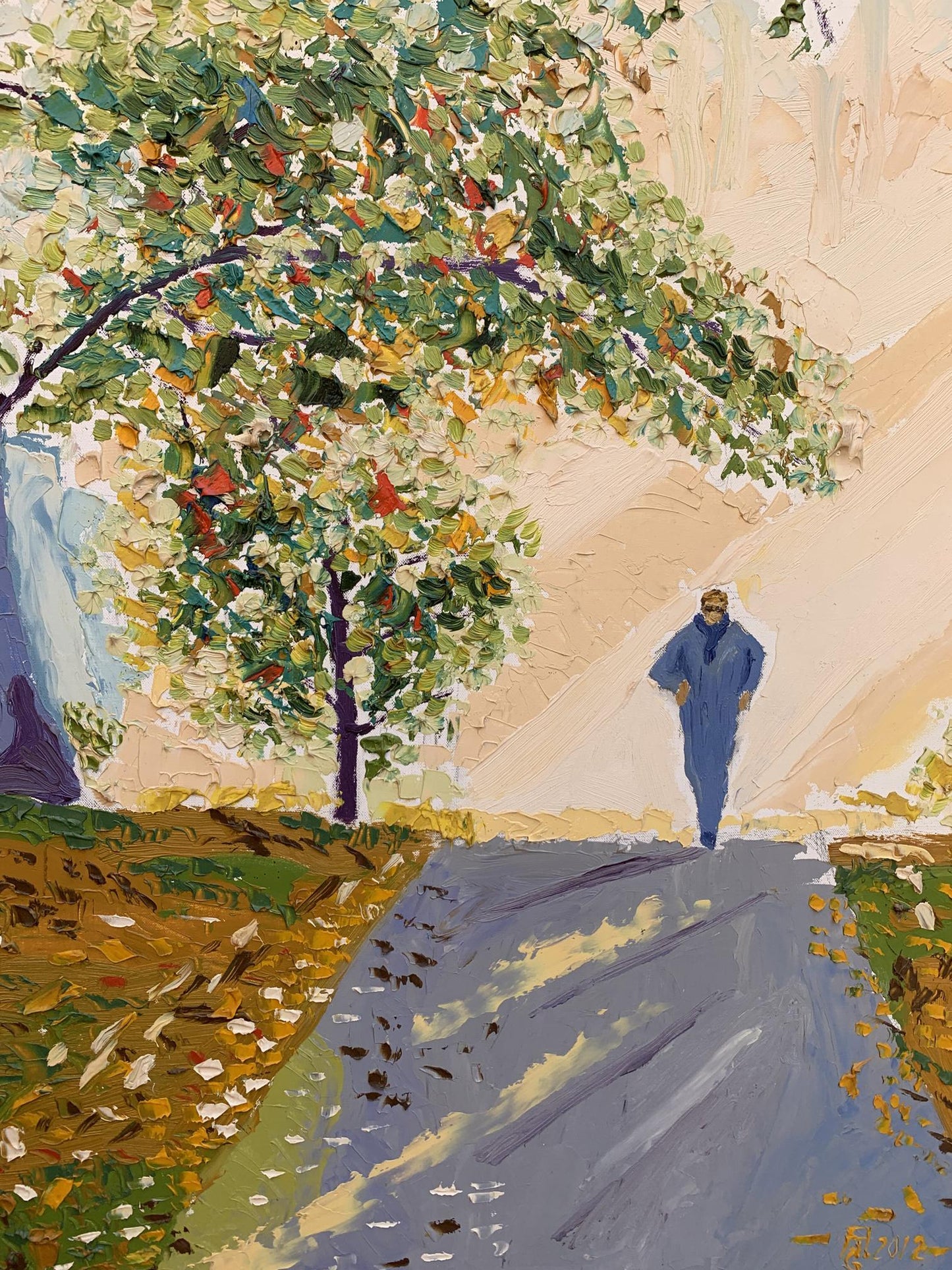 Oil painting Jogging through the autumn park Oleksandr Gukalov