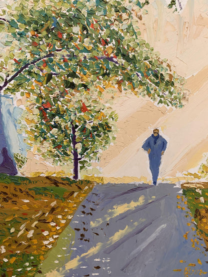 Oil painting Jogging through the autumn park Oleksandr Gukalov