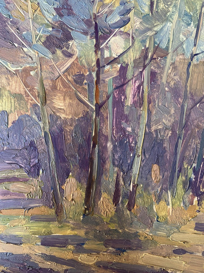 Oil painting Hot day in the forest Peter Dobrev