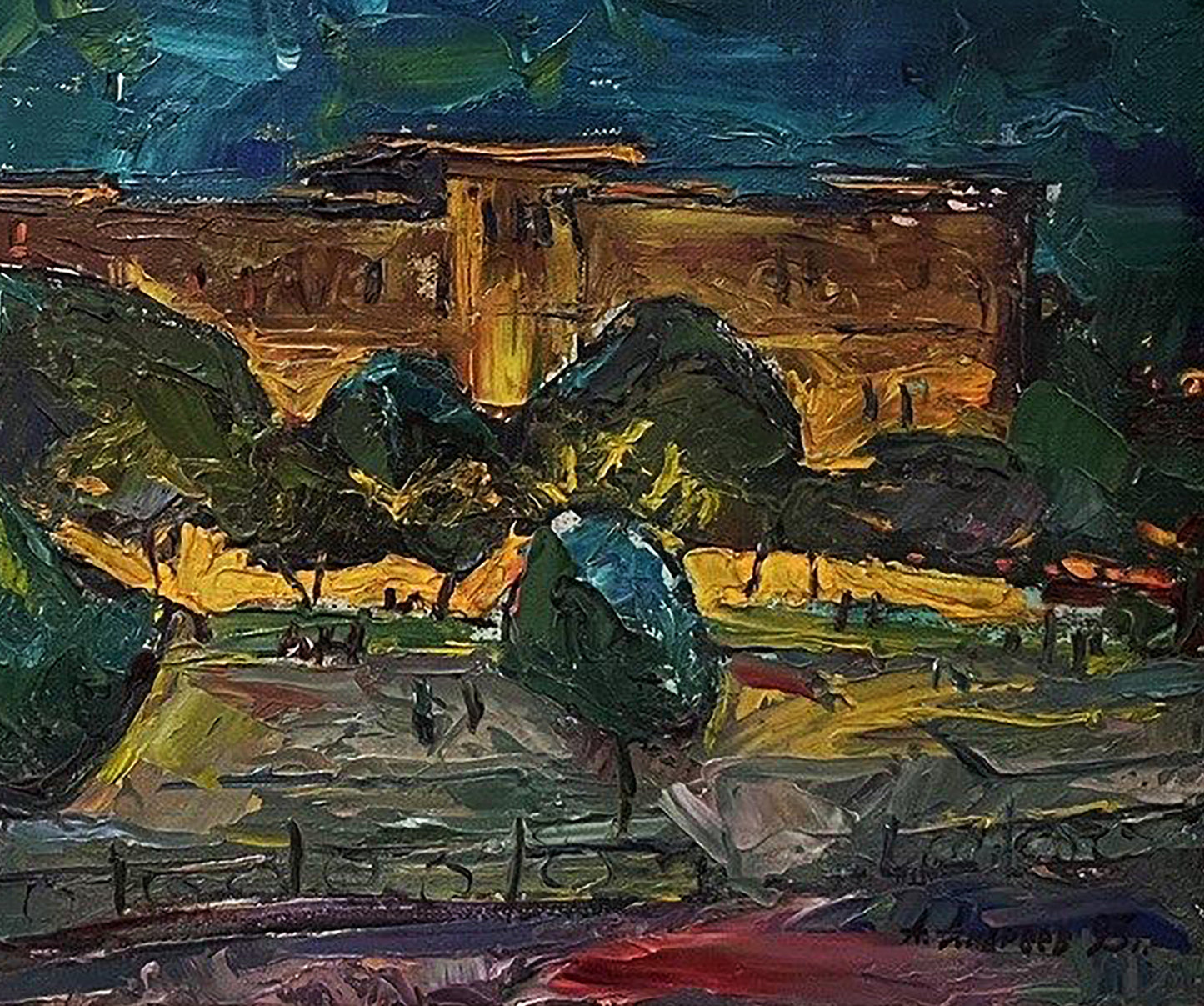 Oil painting Night Istanbul Oleksandr Andreev