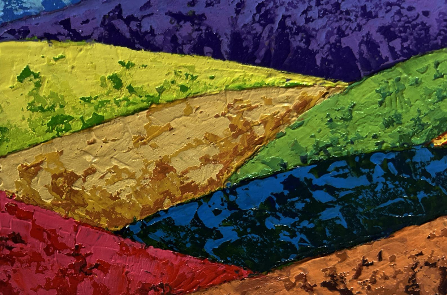 Oil painting Sunset is like fire in the mountains V. Zadorozhnya