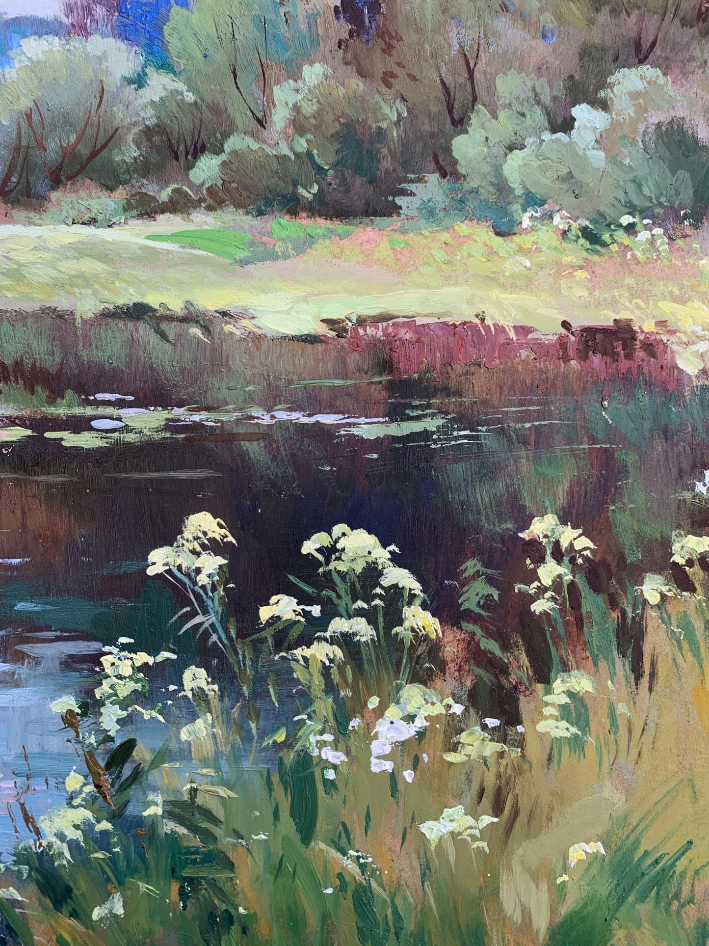 OIl painting River along the forest Yuriy Suprunchuk