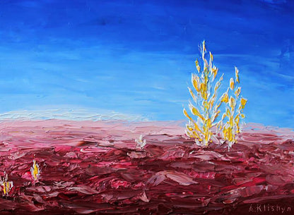 Oil painting White ahgae landscape Andriy Klishyn