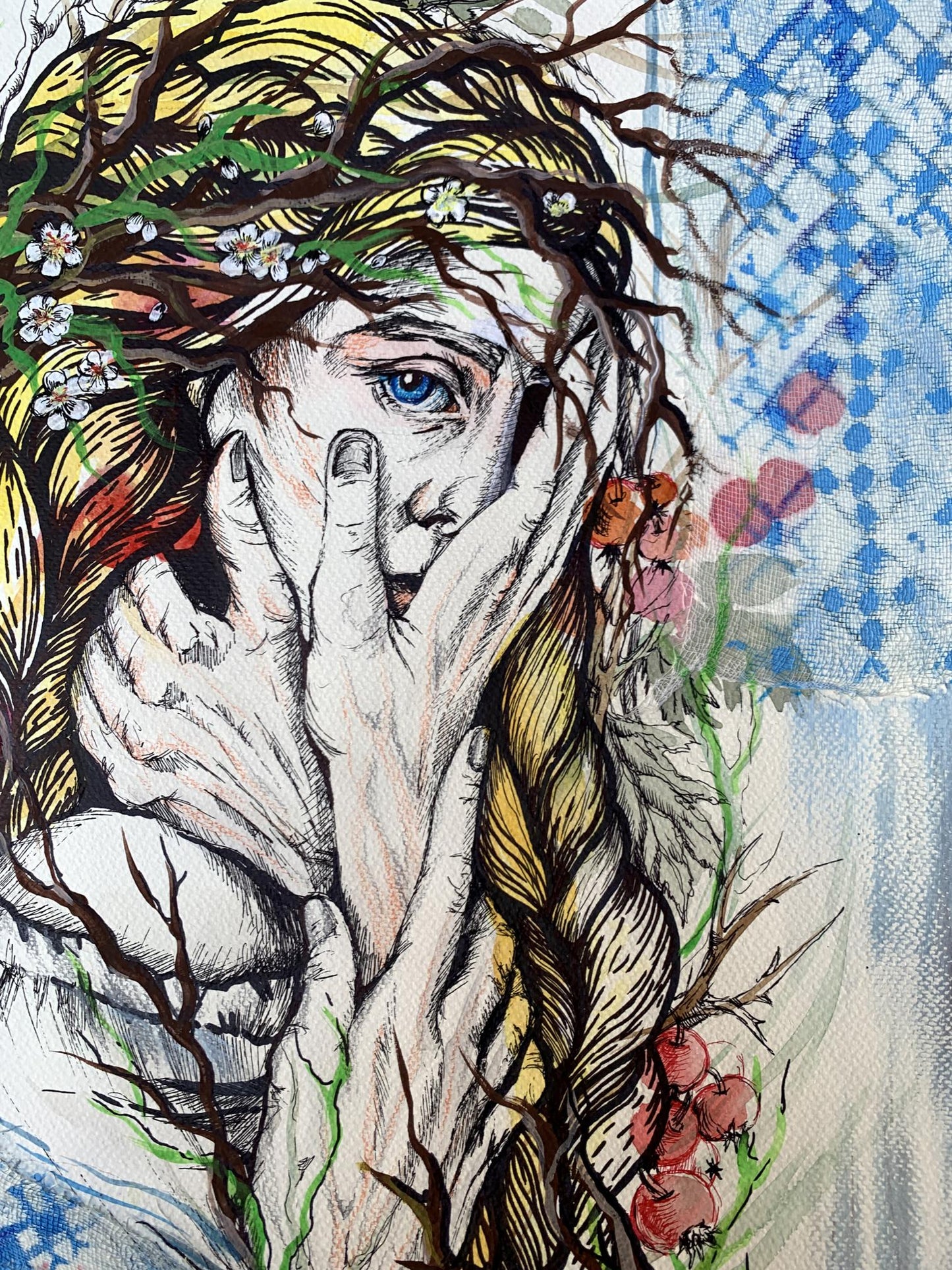 Watercolor painting Suffering Olga Ponomaryva