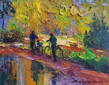 Oil painting Mushroom Pickers Boris Serdyuk