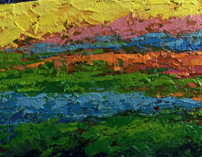 Oil painting Sounds of birds over the summer expanse V. Zadorozhnya