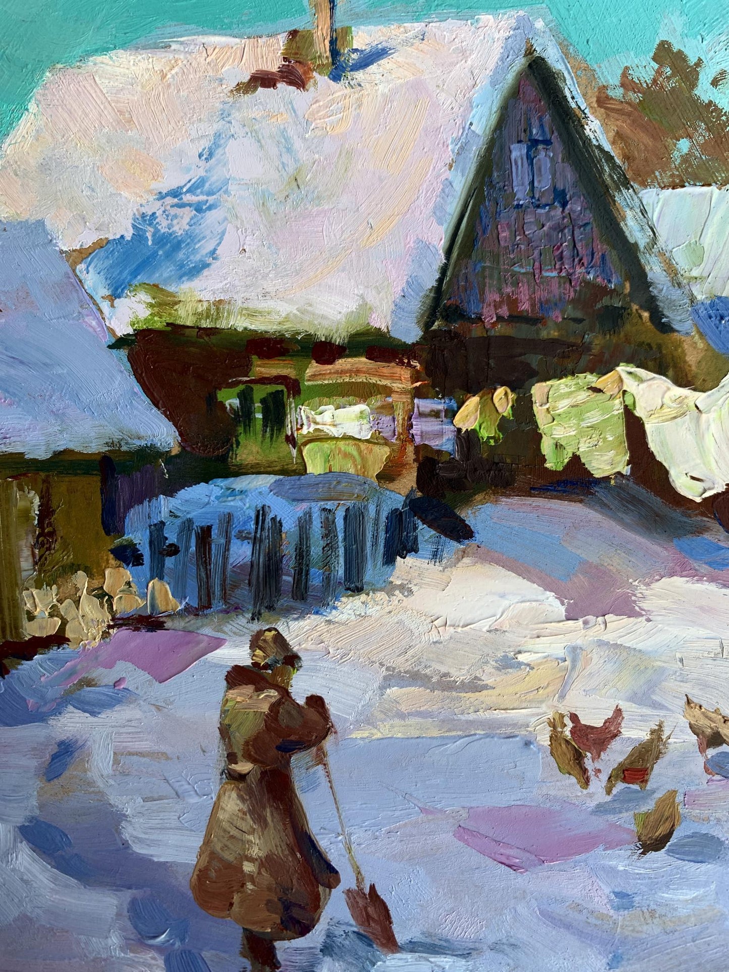 OIl painting Covered with snow Yuriy Suprunchuk